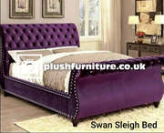 Exclusive Swan Sleigh Bed with Storage | Plush Furniture